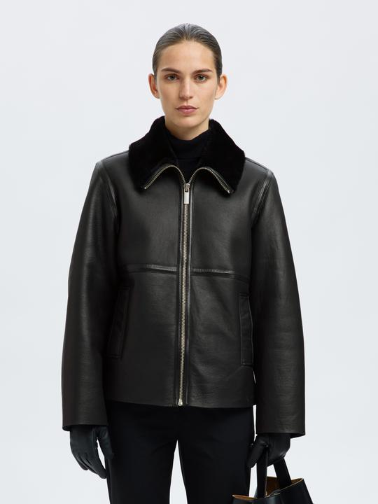 Actual product image Selected Femme Lammfell Lederjacke (40)
