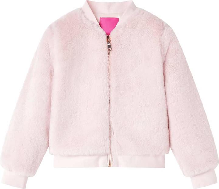 Produktbild vidaXL Kinderjacke Kunstpelz Zartrosa 104,Material: Kunstpelz (100 (104)