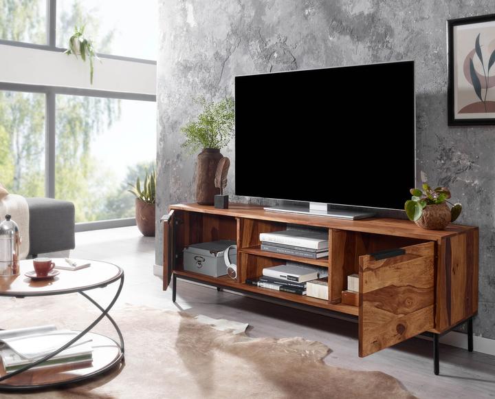Actual product image FineBuy Lowboard Sheesham Brown