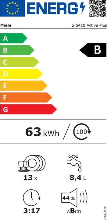 Energie-Label Miele Geschirrspüler 12649140 Brillantweiss