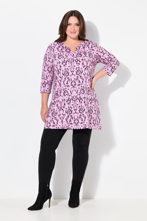 Immagine prodotto Ulla Popken Maglia dal taglio lungo e svasato con scollo a tunica e maniche a 3/4 (56)