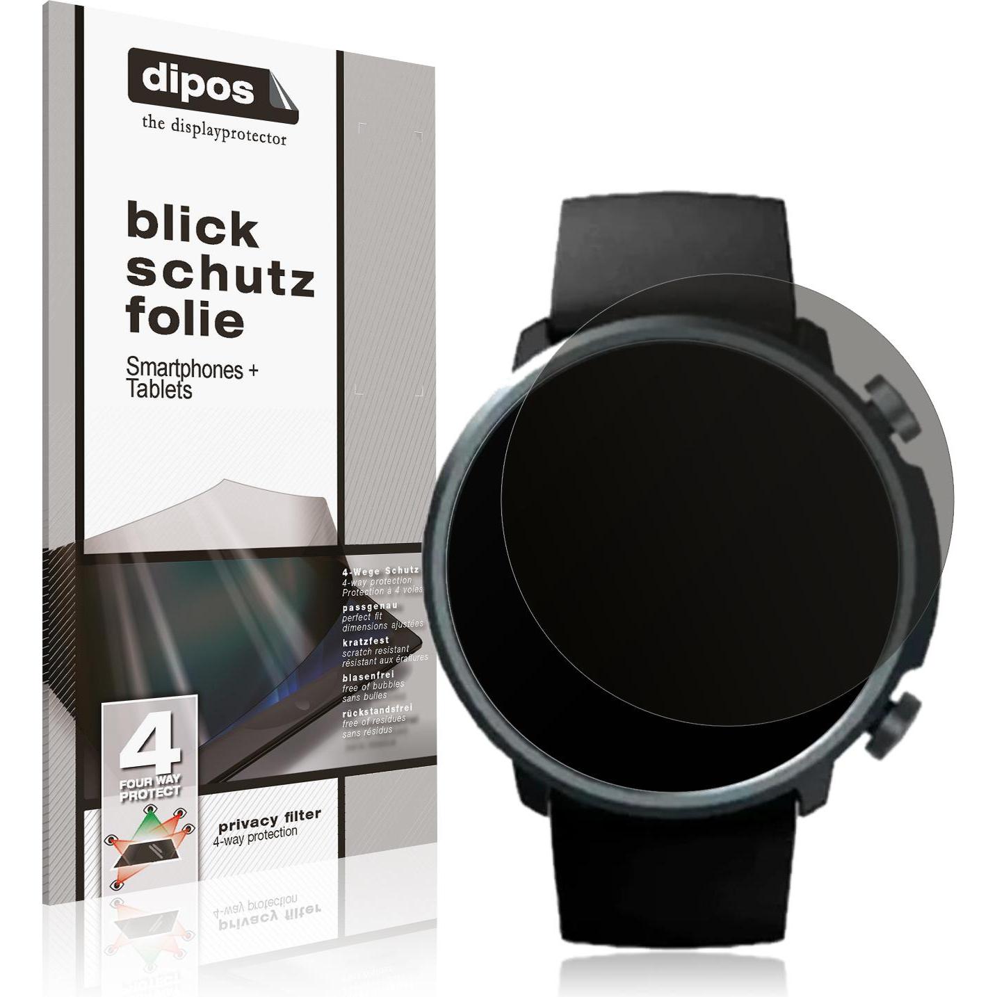 Dipos Blickschutzfolie 4-Way Privacy, Smartwatch Schutzfolie, Transparent