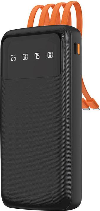 Actual product image Dudao K6Pro Universal 10000mAh Power Bank with USB Cable, USB Type C, Lightning Black (K6Pro-black) (10000 mAh, 37 Wh)