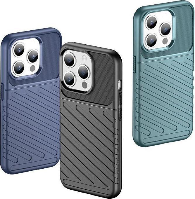 Actual product image Hurtel Armored iPhone 15 Pro Thunder Case - blue (Apple iPhone 15 Pro)