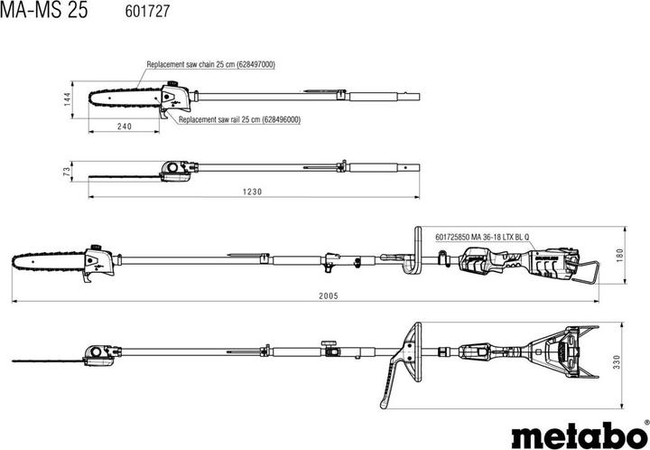 Produktbild Metabo MA-MS 25 (Akku Kettensäge)