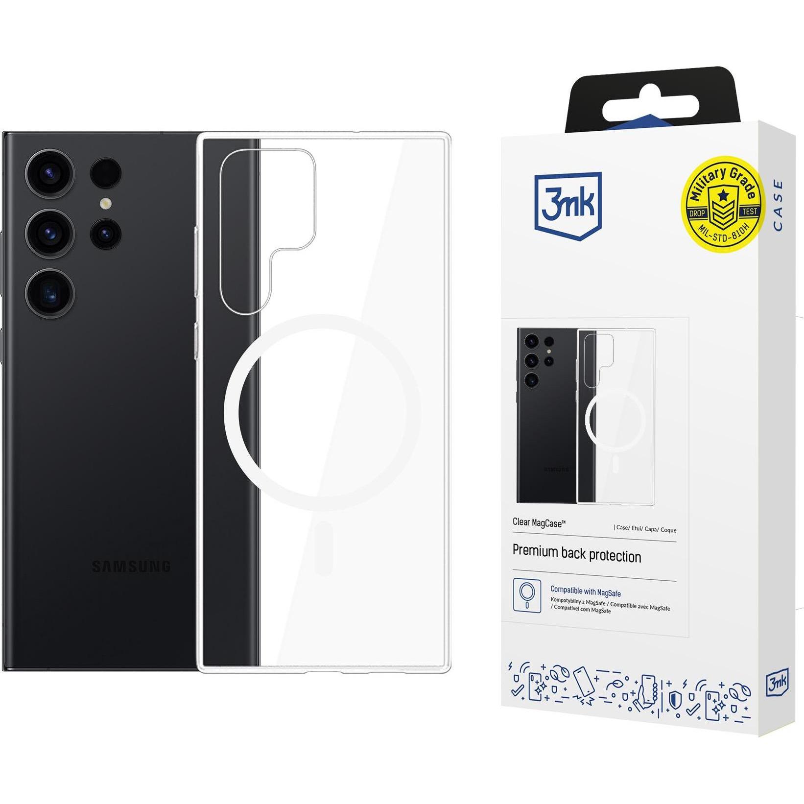 3Mk Trasparente Magcase Sam S23 Ultra (Samsung Galaxy S23 Ultra), Cover Smartphone,