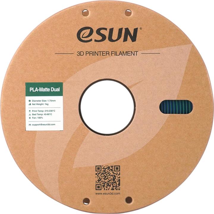 Actual product image eSUN PLA MATTE DUAL 1,75mm GREEN BLUE 1kg (PLA, 1.75 mm, 1000 g, Multicoloured)