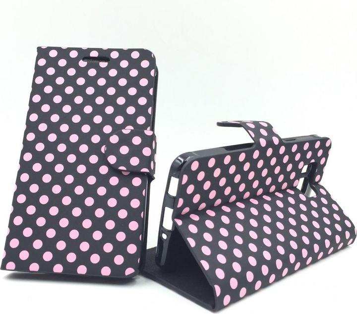 Produktbild König Design Schutzhülle Tasche (Flip Quer) für Handy Samsung Galaxy Alpha SM G850F Schwarz / Pink (Samsung Galaxy Alpha)