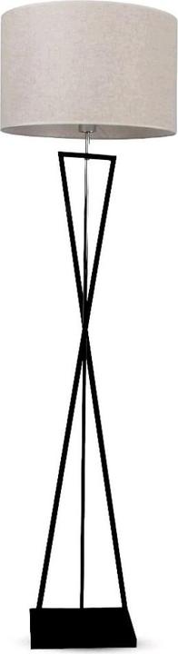 Immagine prodotto V-TAC VT7913 Lampada da terra di design E27 Avorio Paralume rotondo Scialle a baldacchino in metallo nero (E27)