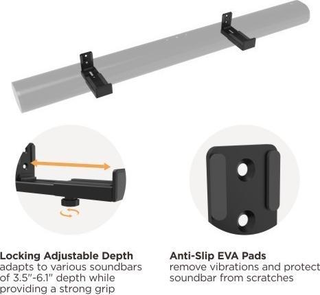 Produktbild Lakuda Universal-Soundbar-Halterung, wandmontiert, verstellbar, 1 Satz (Wandmontage, Höhenverstellbar)