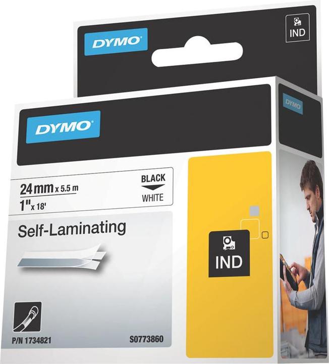Produktbild Dymo Rhino selbstlaminierendes Vinylband (2.40 cm, Weiss)