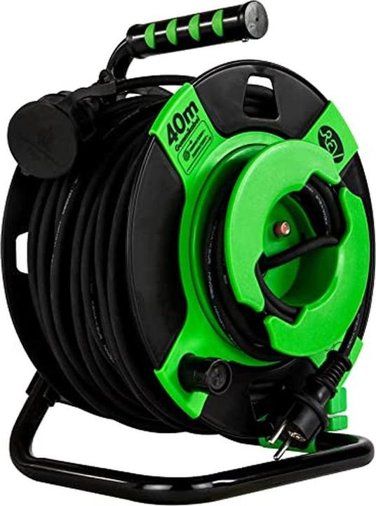 Image du produit REV Cable Reel EX 40m H05RR IP44 3000W Extension Cable Outdoor Rubber Grounded Plug Green (40 m, 1.50 mm²² mm)