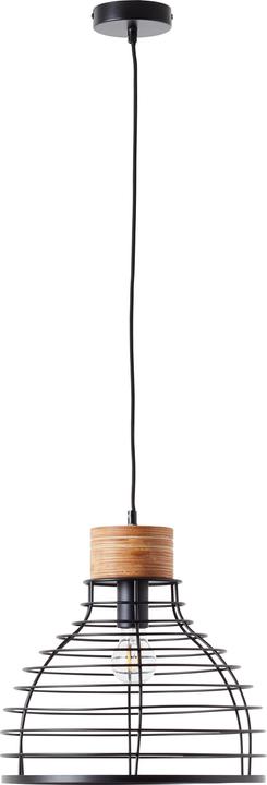 Actual product image Brilliant Avia pendant light 35cm black/wood (E27)