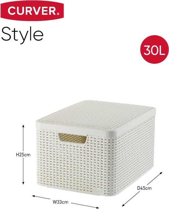 Actual product image Curver 3 STYLE storage boxes cream 44.5 x 33.0 x 24.8 cm (45 x 33 x 25 cm, 30 l)