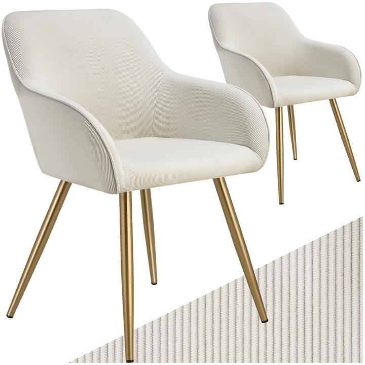 Actual product image tectake ChairMarilyn,corduroylook,upholstered