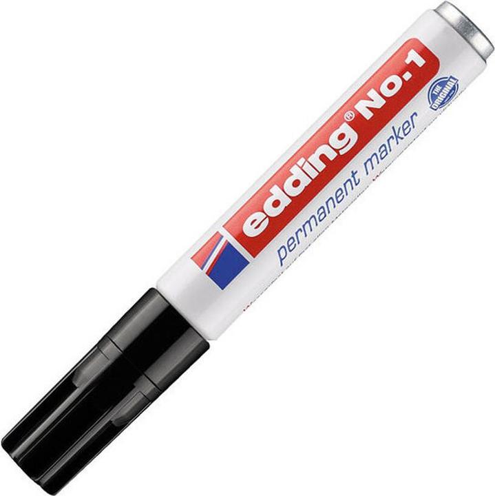 Produktbild Edding No.1 Permanent-Marker Schwarz Meissel (10x)