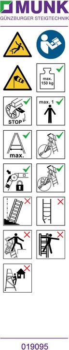 Produktbild Munk Hinweis-Aufkleber fï¿½r Plattformleitern Plattformhï¿½he< 2,50 m
