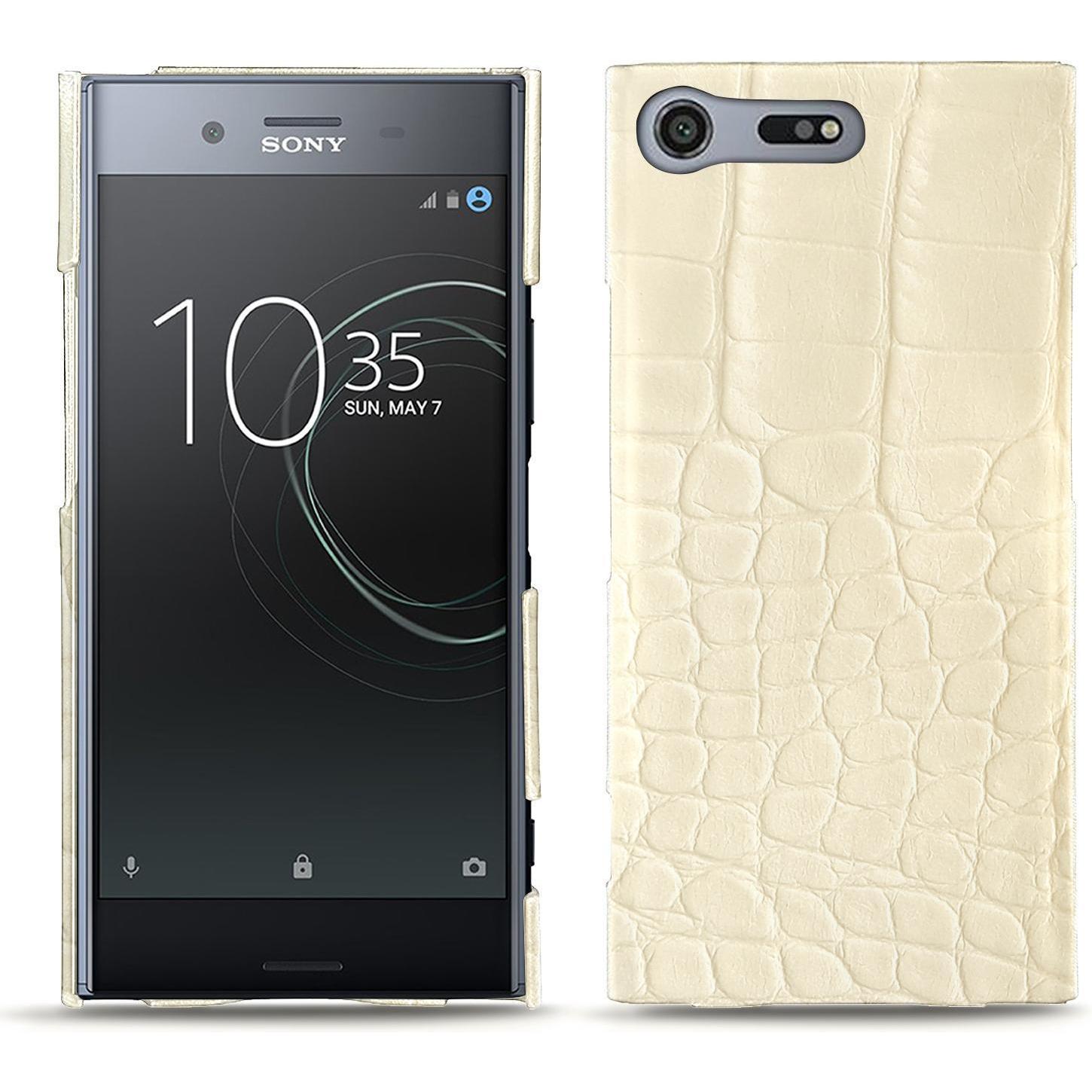 Noreve Lederschutzhülle (Sony Xperia XZ Premium), Smartphone Hülle, Weiss