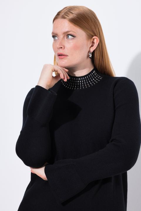 Produktbild Ulla Popken Pullover, Volantärmel, Stehkragen, Langarm (54)