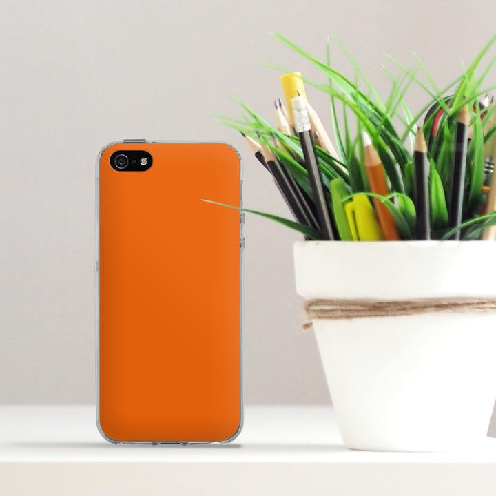 Produktbild DeinDesign Silikon Hülle für Apple iPhone 5s Handyhülle Case Smartphone Schutzhülle Farbe einfarbig orange (Apple iPhone 5s)