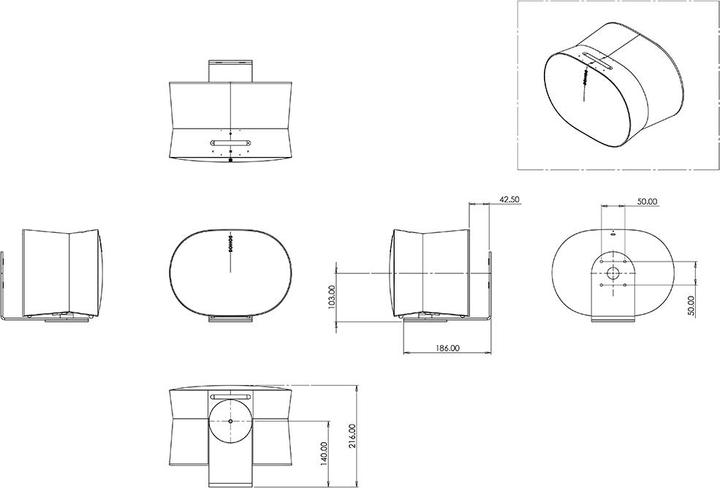 Produktbild Multibrackets 4486 (1 Stk., Wandmontage, Neigbar, Schwenkbar)
