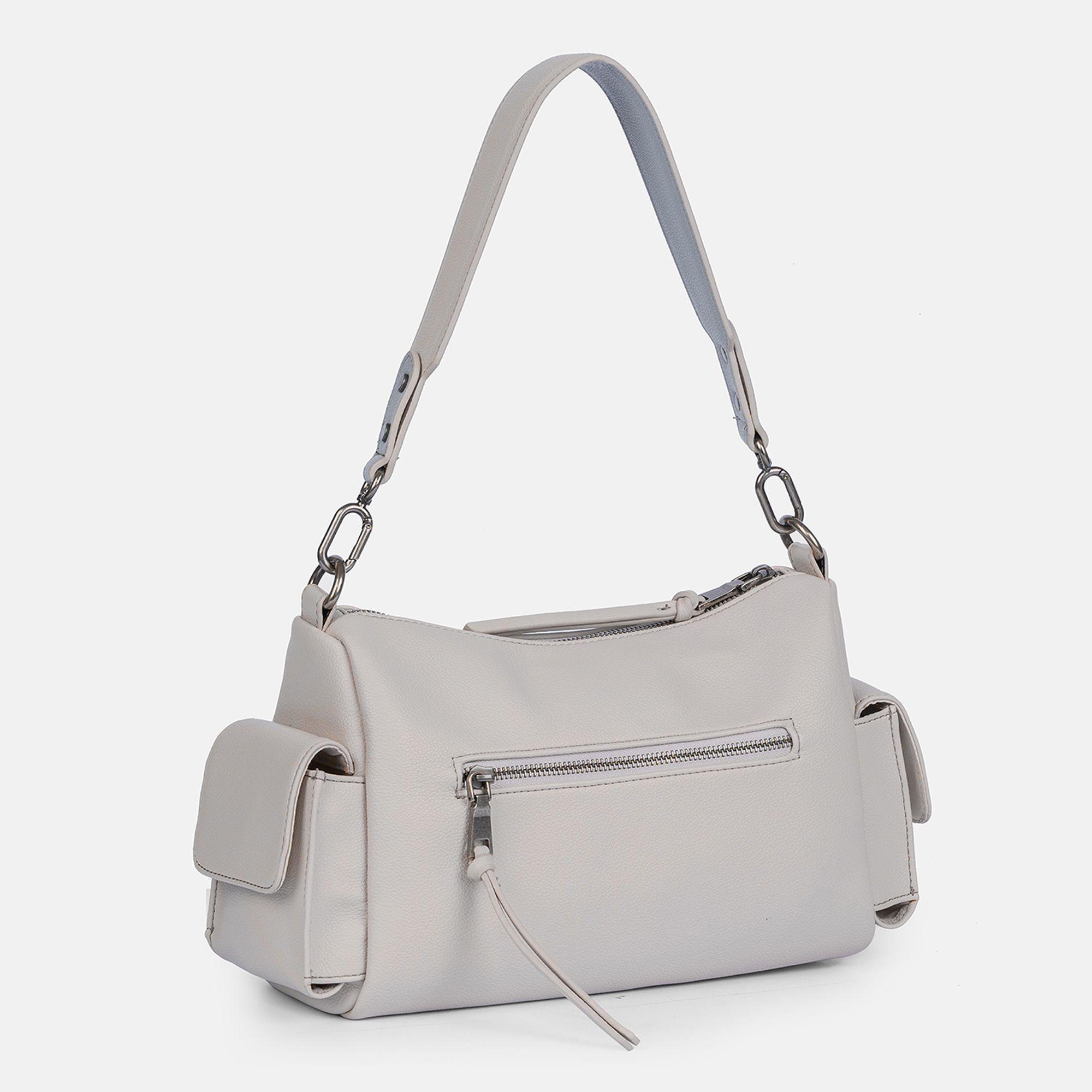 Thumbnail - FredsBruder, Handtasche, Bestie Schultertasche Leder 33 cm, Grau