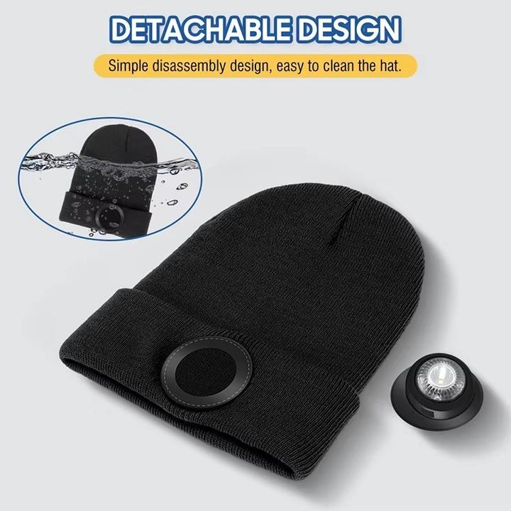 Immagine prodotto Boruit Caldo cappello invernale - Lampada frontale ricaricabile USB - 500LM