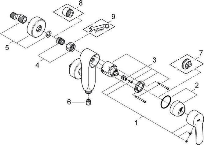 Actual product image Grohe Shower mixer Eurostyle Vertica 23300000 chrome