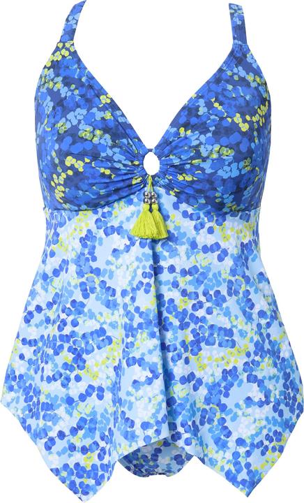 Actual product image Ulla Popken Polka Dot Handkerchief Hem Tankini Set (58)