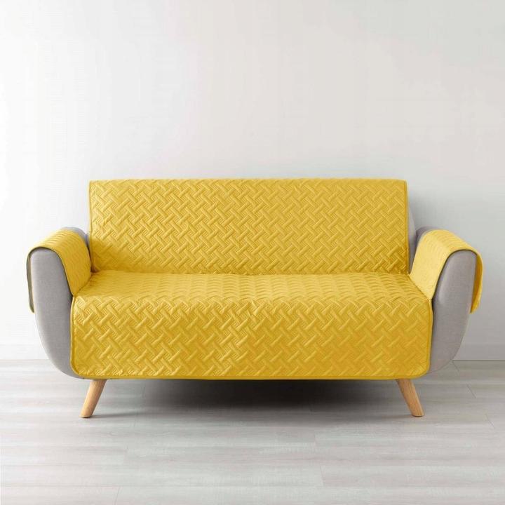 Produktbild Douceur D'intérieur gesteppter Sofaschoner, gelb, 279 x 179 cm