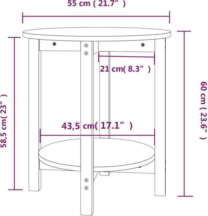 Image du produit vidaXL Couchtisch (55 x 60 cm)