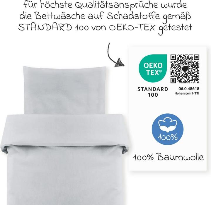 Image du produit Makian Parures de lit bébé Parure de lit 80 x 80 cm - Uni - Gris (80 x 80 cm, 35 x 40 cm)