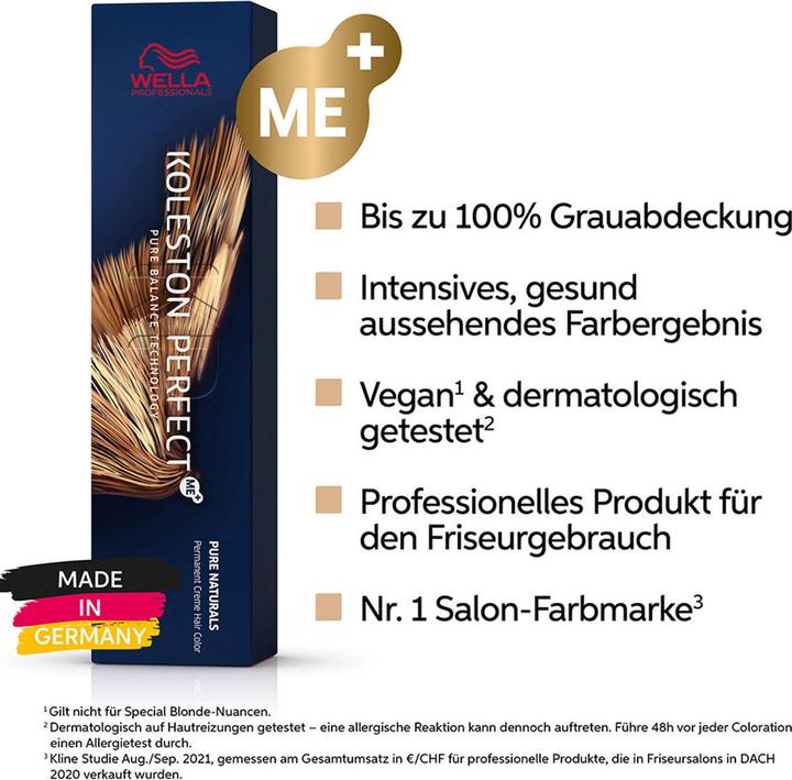 Nährwerte und Zutaten Wella Koleston Pure Naturals 44/02 mittelbraun intensiv natur-matt 60 (44, 02 Mittelbraun Intensiv Naturmatt)