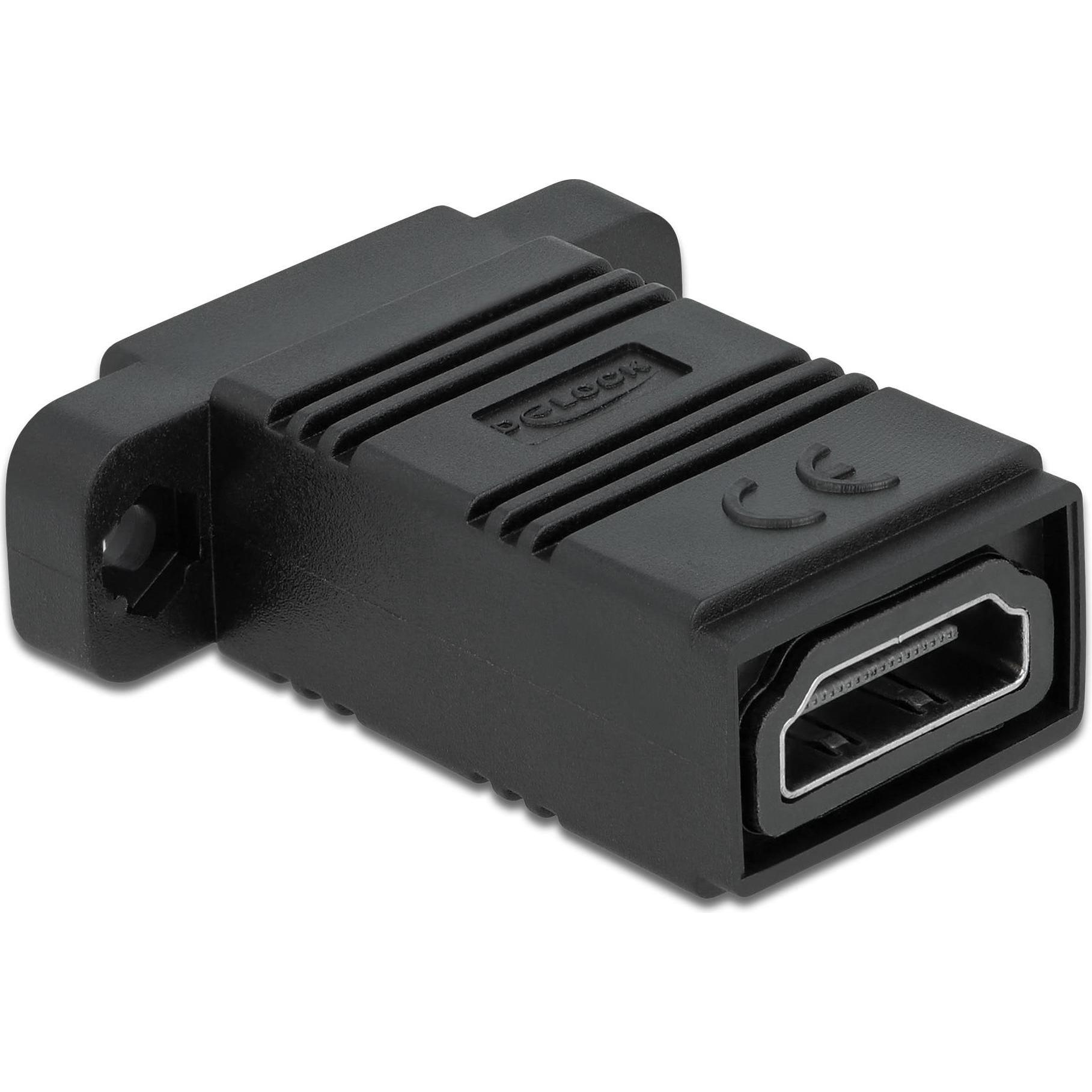 Delock HDMI (Typ A) – HDMI (Typ A) (HDMI, 3.85 cm), Data + Video Adapter, Schwarz