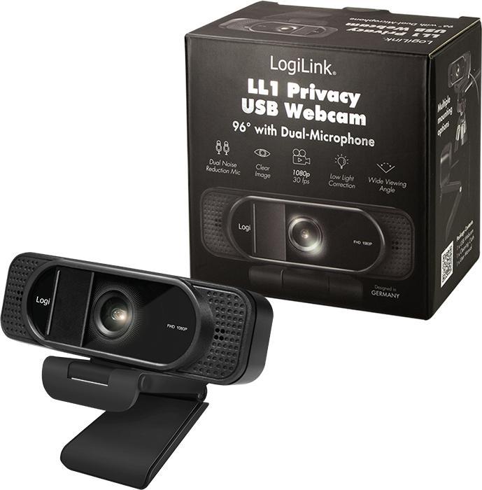 Image du produit LogiLink Webcam 1080p FHD + microphone Privacy 96 (2 Mpx)