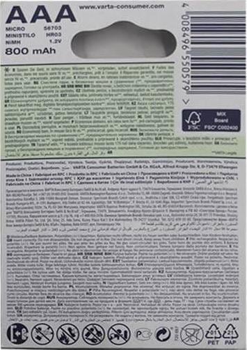 Immagine prodotto Varta Ricarica Accu Power (2 pz., AAA, 800 mAh)