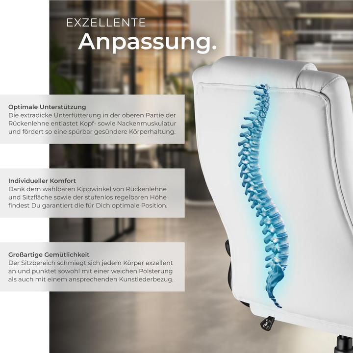 Actual product image tectake Luxury office chair made of artificial leather