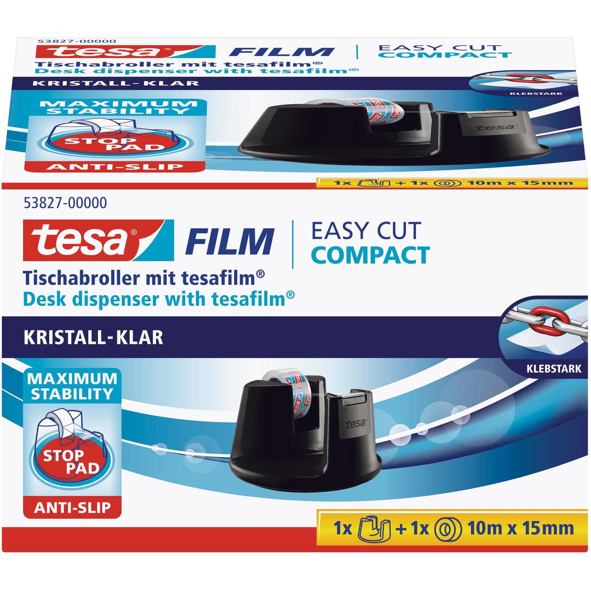Thumbnail - tesa, Klebebandabroller, tesafilm COMPACT Tischabroller, Klebeband-Spender mit Anti-Rutsch-Boden, inkl. 1 Rolle tesafilm