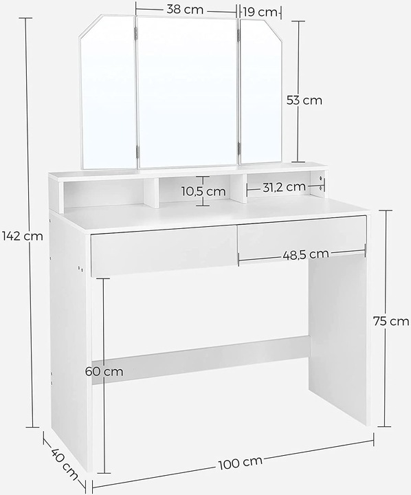 Image du produit Vasagle Devin (100 x 40 x 142 cm)