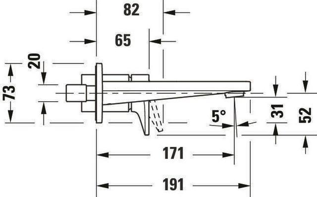 Produktbild Duravit Einhebel-Waschtischmischer Tulum Unterputz, Ausladung 171mm chrom