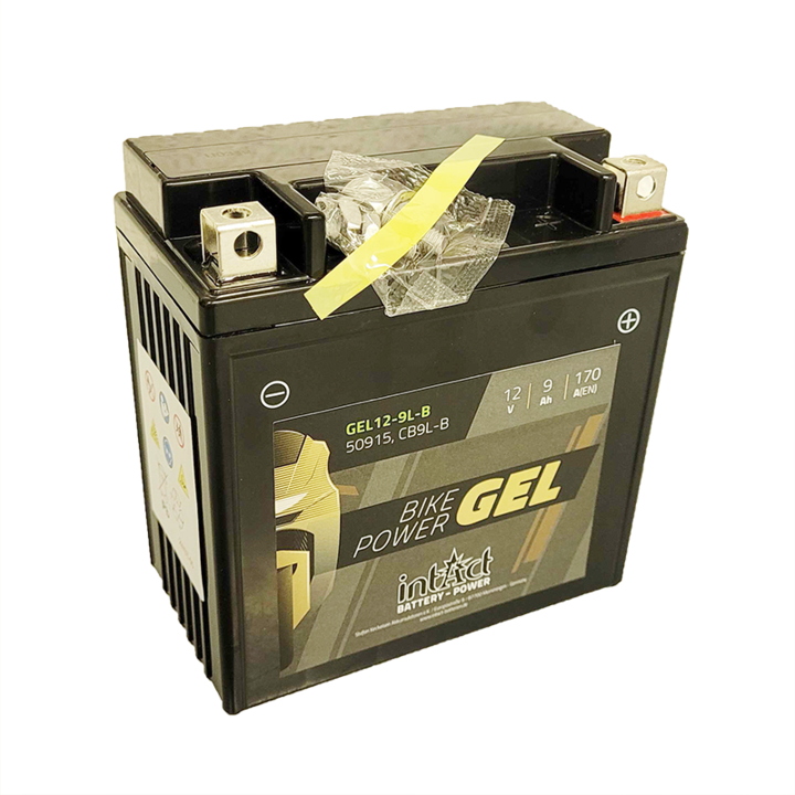 Actual product image Intact GEL12-9L-B Bike-Power GEL 9Ah Motorcycle Battery (DIN 50915) YB9L-B (12 V, 9 Ah, 170 A)