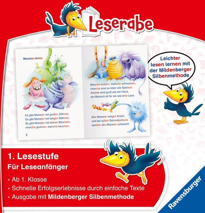 Produktbild Ravensburger Leserabe mit Mildenberger-Silbenmethode: Monstergeschichten (Deutsch, CEE, Neudert, 2024)