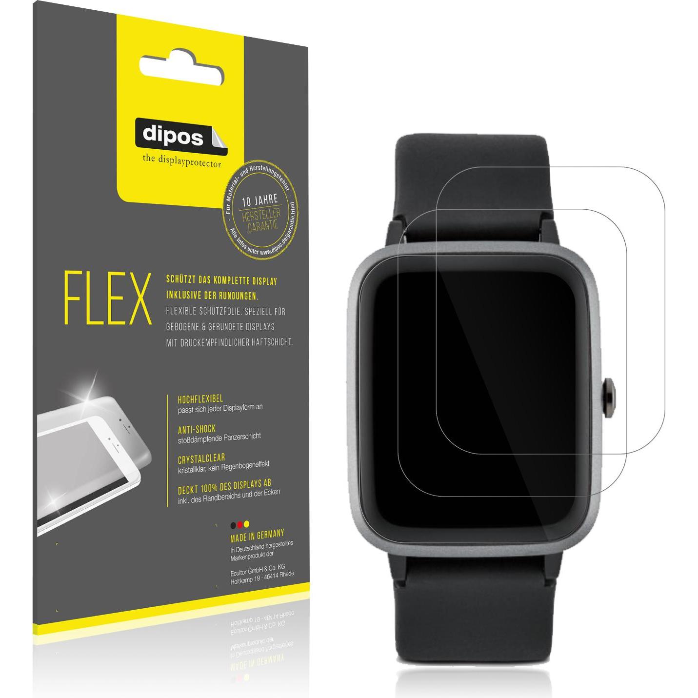 Dipos Displayschutzfolie Full-Cover 3D, Smartwatch Schutzfolie, Transparent