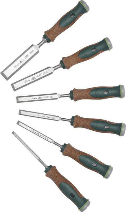 Stubai Speciale beitelset (geperforeerde beitel) met kurken handvat 6-delig gereedschapsstaal (6 mm)