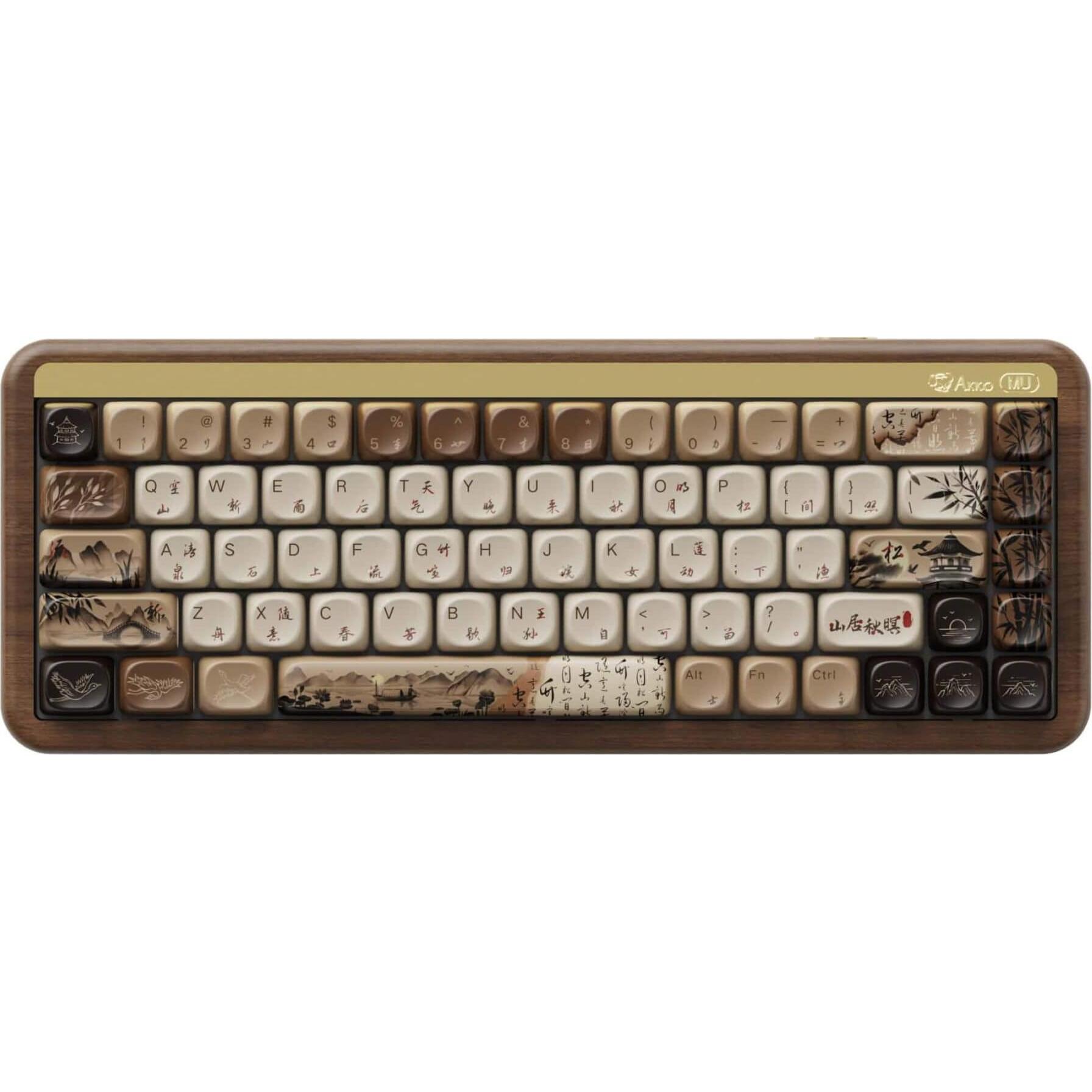 Akko MU01 (US, Kabellos, Kabelgebunden), Tastatur, Braun