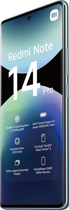 Immagine prodotto Xiaomi Redmi Note 14 Pro (256 GB, Blu oceano, 6.67", Doppia SIM Ibrida, 4G)