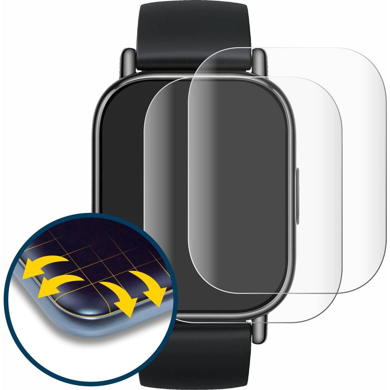 Thumbnail - BROTECT Fullscreen Schutzfolie Displayschutz Folie Klar Transparent, Smartwatch Schutzfolie, Transparent