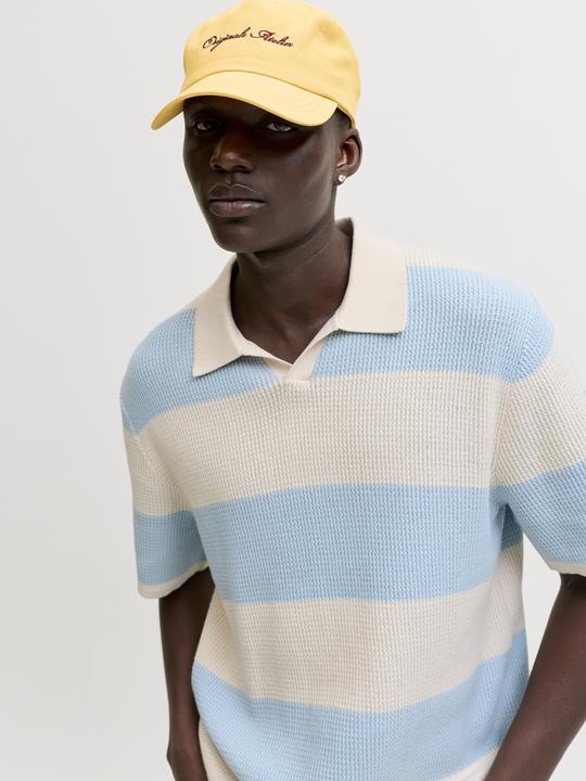 Produktbild Jack & Jones Jorliam Knit Stripe Split Neck Styd Ss26 (XL)
