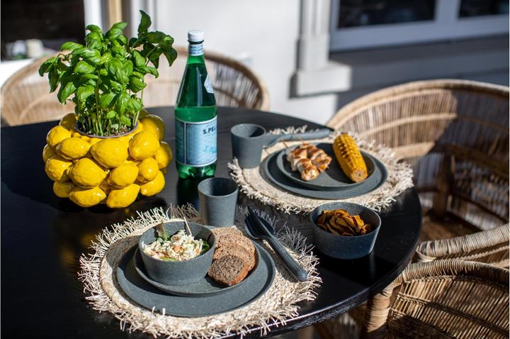 Actual product image Koziol Soup & Pasta Plate Connect 24 cm, 4 pieces, Grey (4 x, 24 cm)