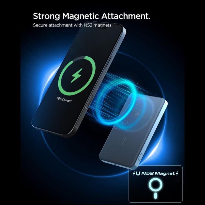 Actual product image Spigen Powerbank EA2205MQ ESSENTIAL MAGSAFE POWER BANK 5000MAH 22.5W QI2 TEAL BLUE (5000 mAh, 22.50 W)